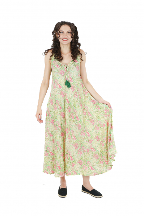 Rochie boho lunga cu bretele late si croi larg - Model 3 [4]
