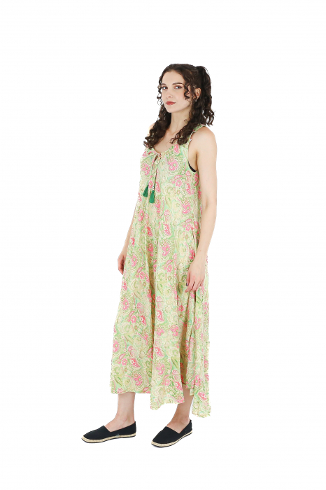 Rochie boho lunga cu bretele late si croi larg - Model 3 [2]