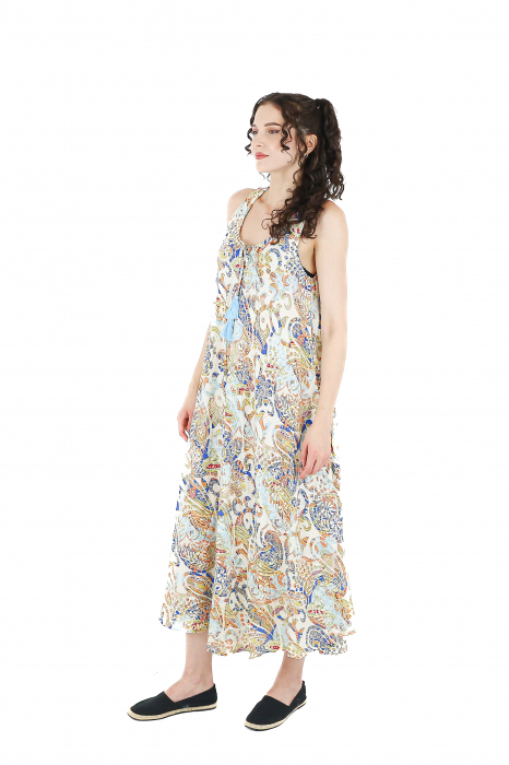 Rochie boho lunga cu bretele late si croi larg - Model 5 [2]