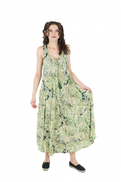 Rochie boho lunga cu bretele late si croi larg - Model 7 [3]