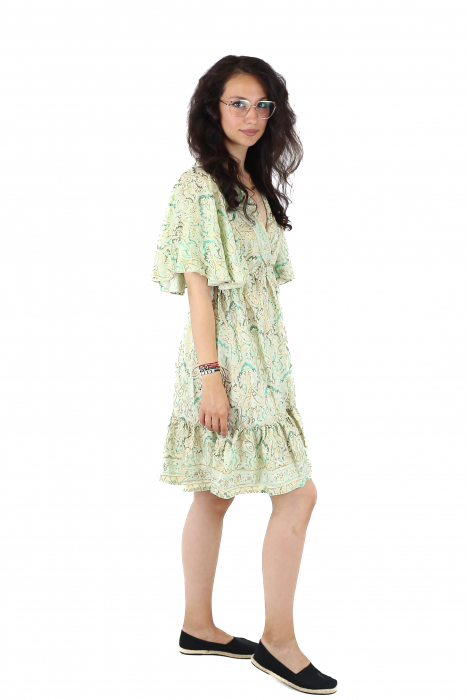 Rochie boho scurta cu volanase si print floral - Model 3 [4]