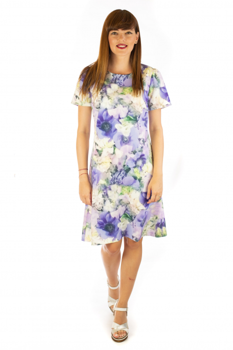 Rochie cu print digital floral - Zambile [3]