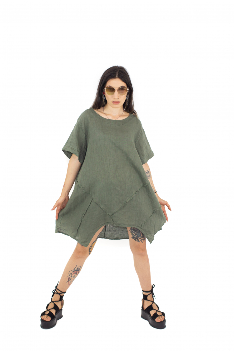 Rochie din In in colturi - Crem - 21121 [2]