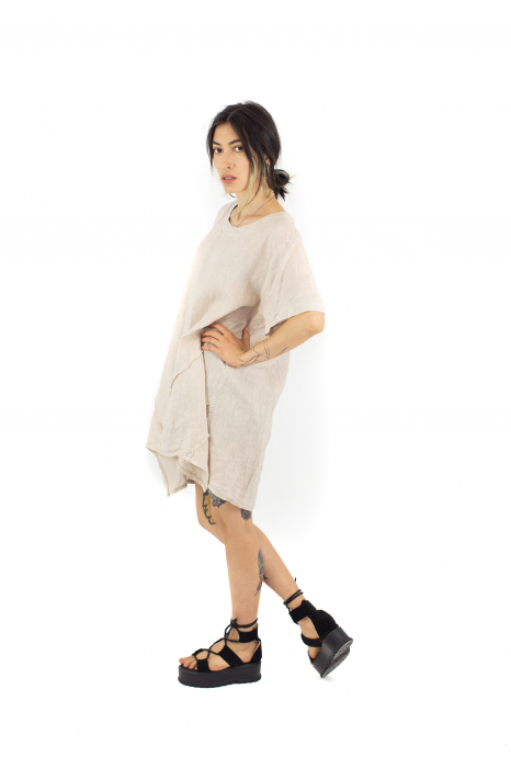 Rochie din In in colturi - Crem - 21121 [5]