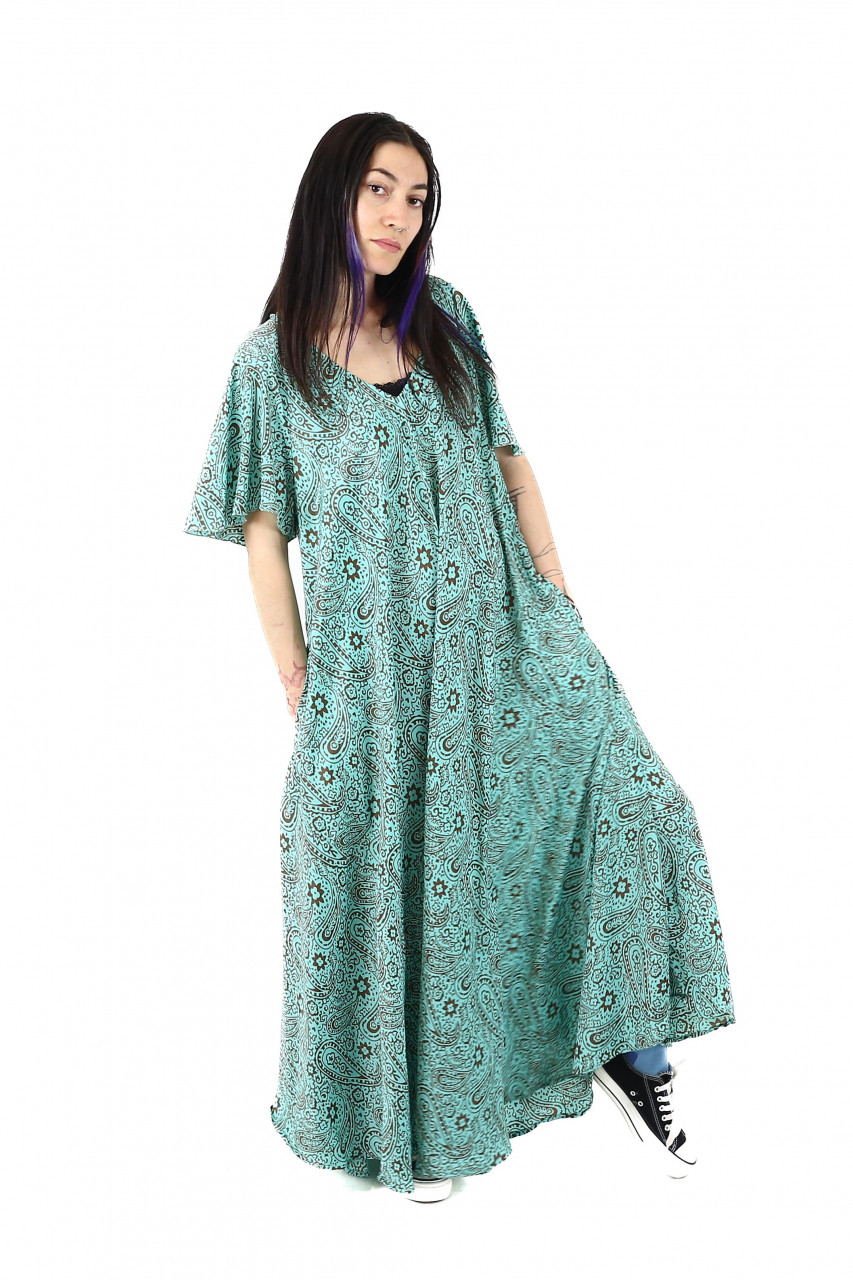 Rochie lungă cu buzunare din material fluid - Model 2 [4]