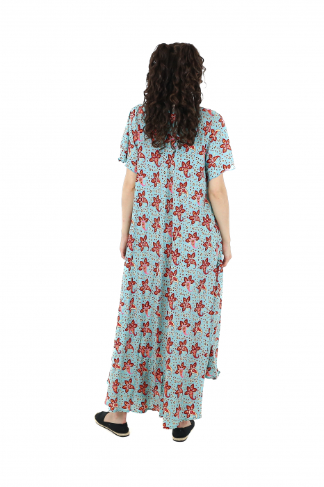 Rochie lunga cu buzunare din material fluid - Model 22 [4]