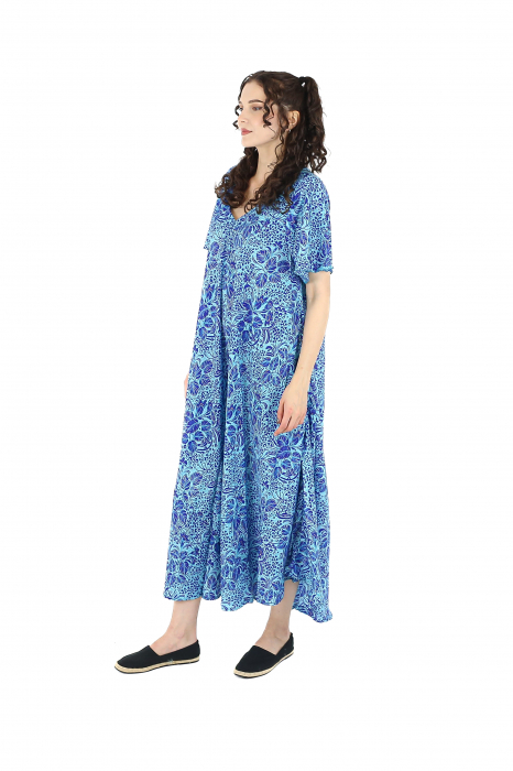 Rochie lunga cu buzunare din material fluid - Model 24 [2]