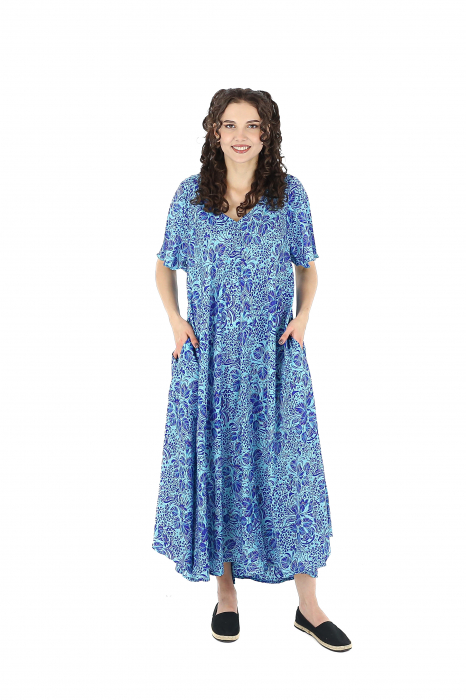 Rochie lunga cu buzunare din material fluid - Model 24 [3]