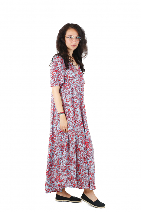 Rochie lunga cu buzunare din material fluid - Model 25 [2]