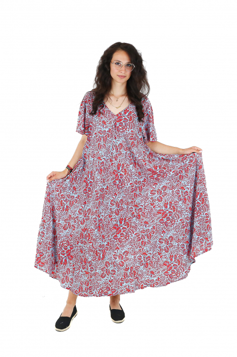 Rochie lunga cu buzunare din material fluid - Model 25 [3]