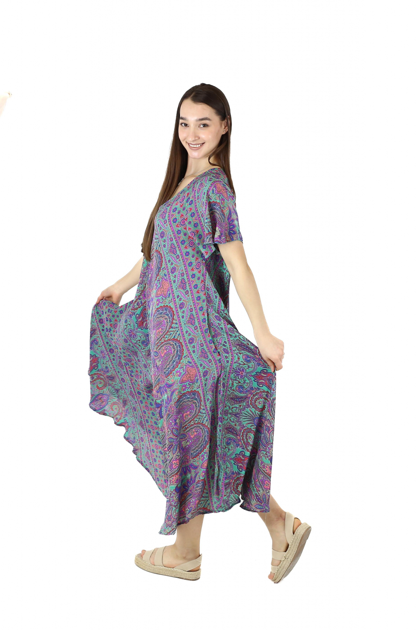 Rochie lunga cu buzunare din material fluid - Model 3 [3]