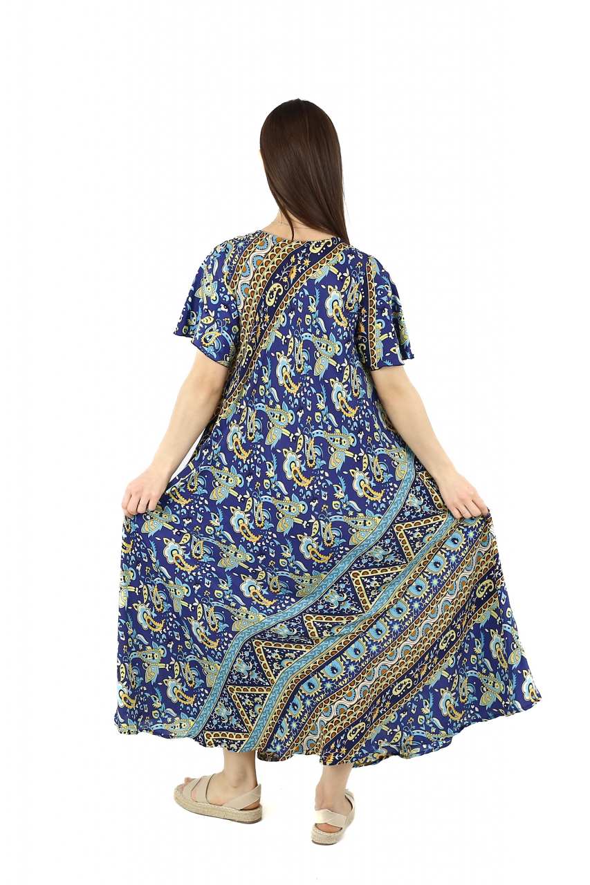 Rochie lunga cu buzunare din material fluid - Model 6 [3]