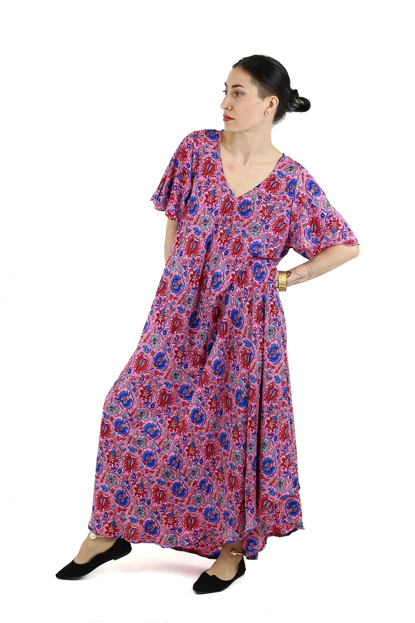 Rochie lungă cu buzunare din material fluid - Model 9 [2]