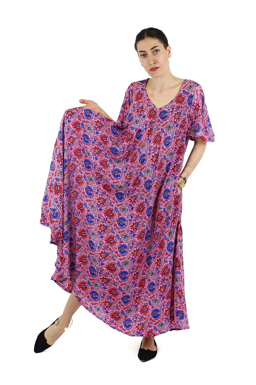 Rochie lungă cu buzunare din material fluid - Model 9 [4]