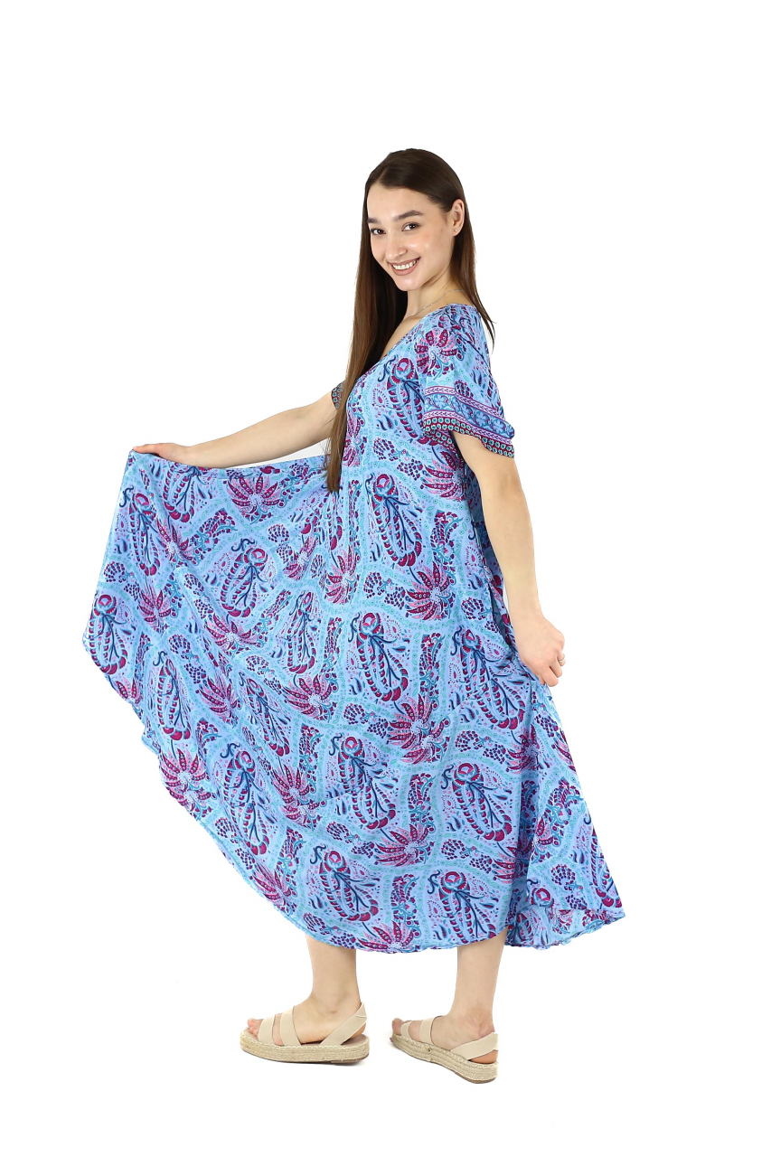 Rochie lunga cu buzunare si decolteu rotund - Model 1 [4]