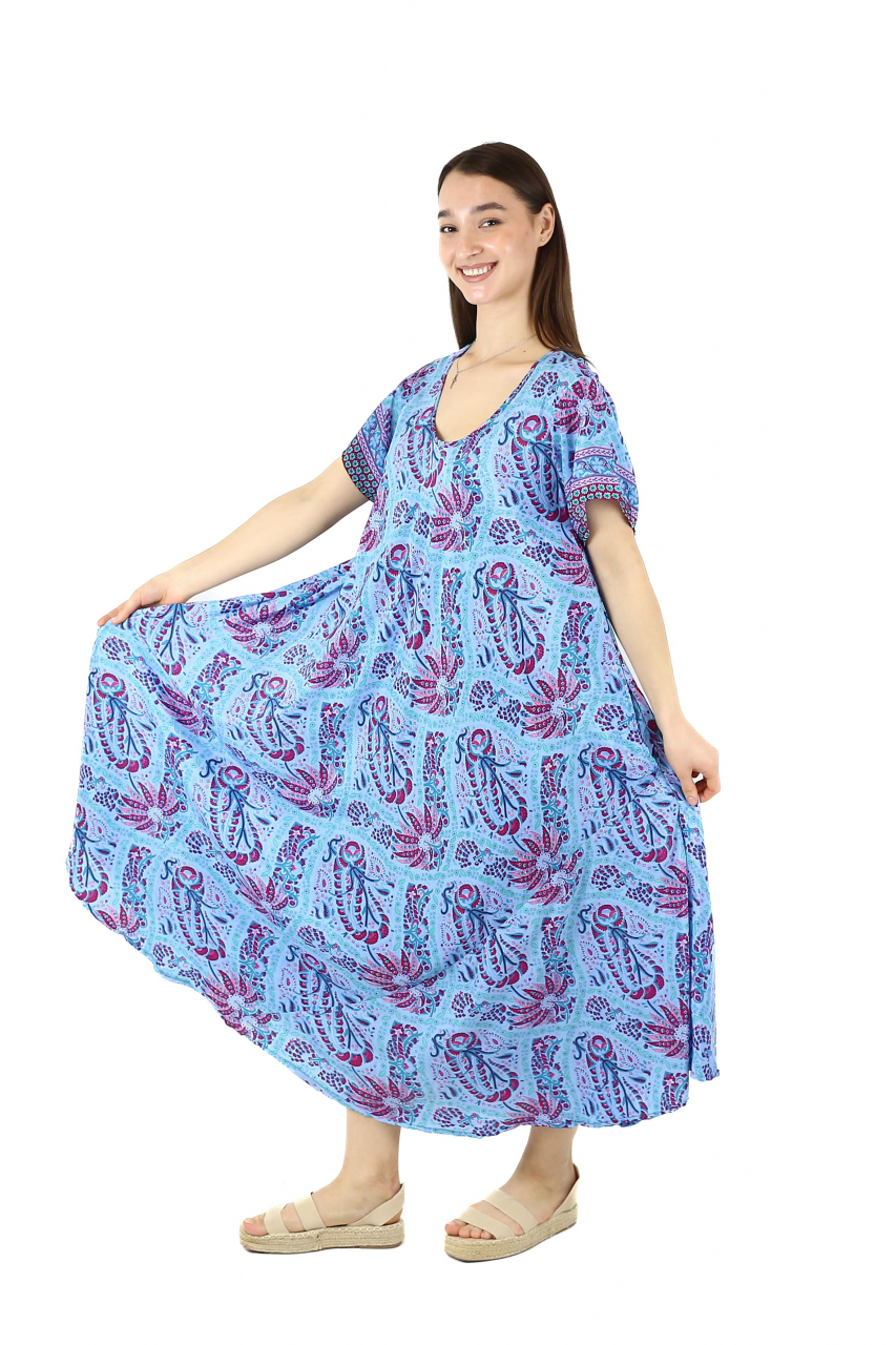 Rochie lunga cu buzunare si decolteu rotund - Model 1 [2]