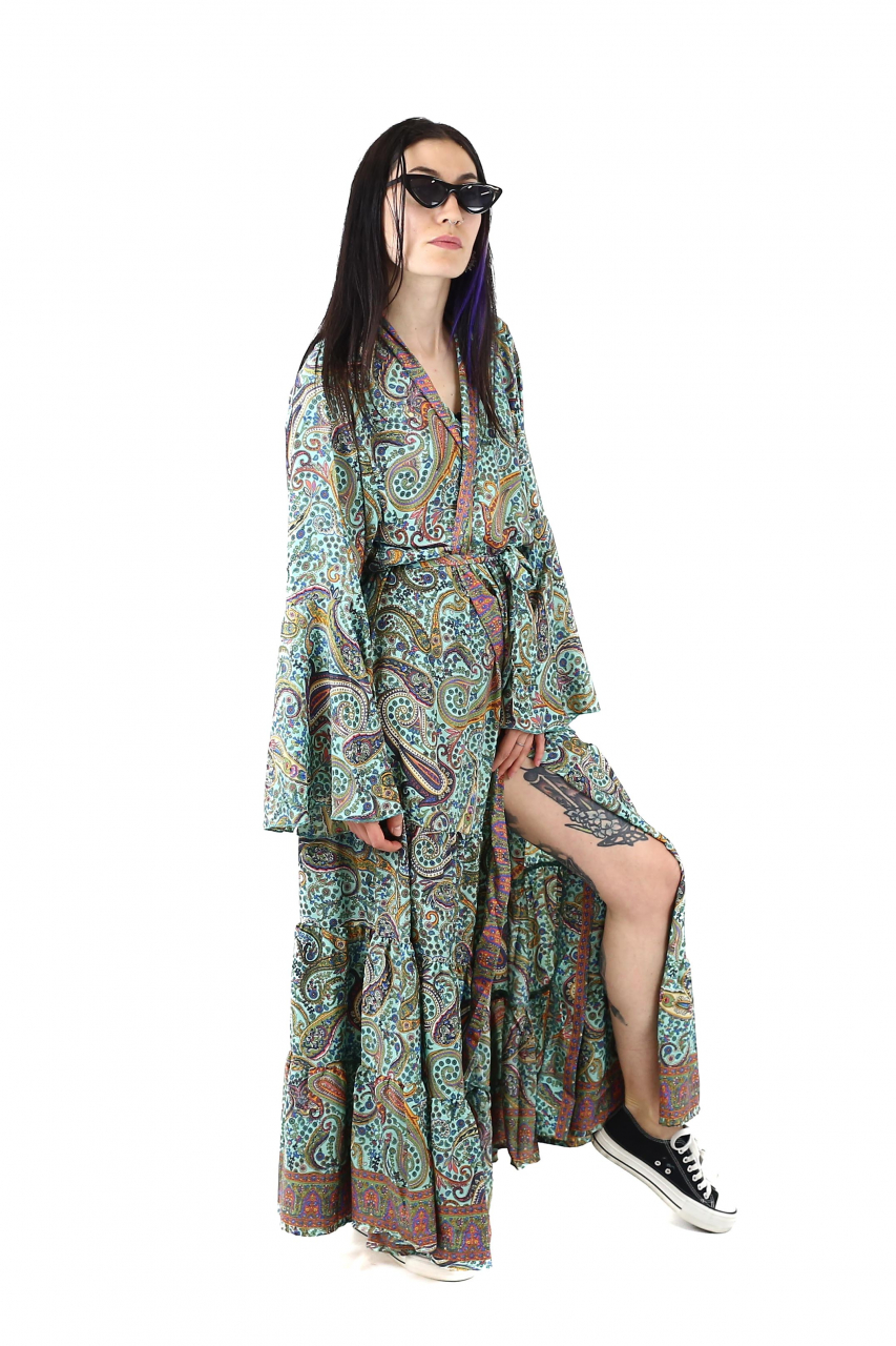 Rochie lunga tip Kimono cu maneci 3/4 - Model 1 [6]