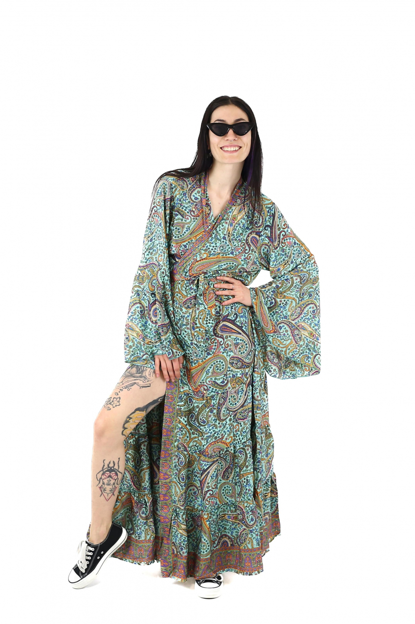 Rochie lunga tip Kimono cu maneci 3/4 - Model 1 [2]
