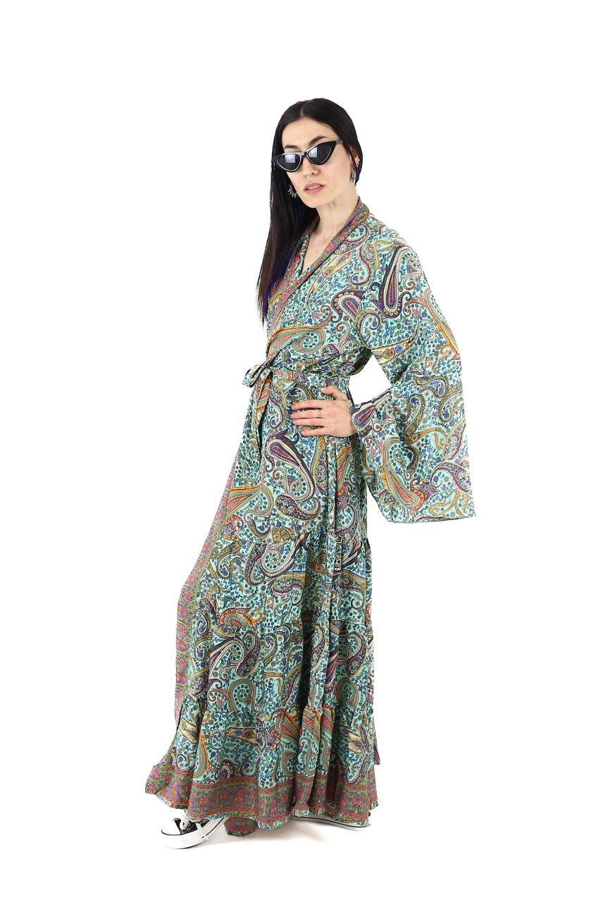 Rochie lunga tip Kimono cu maneci 3/4 - Model 1 [4]