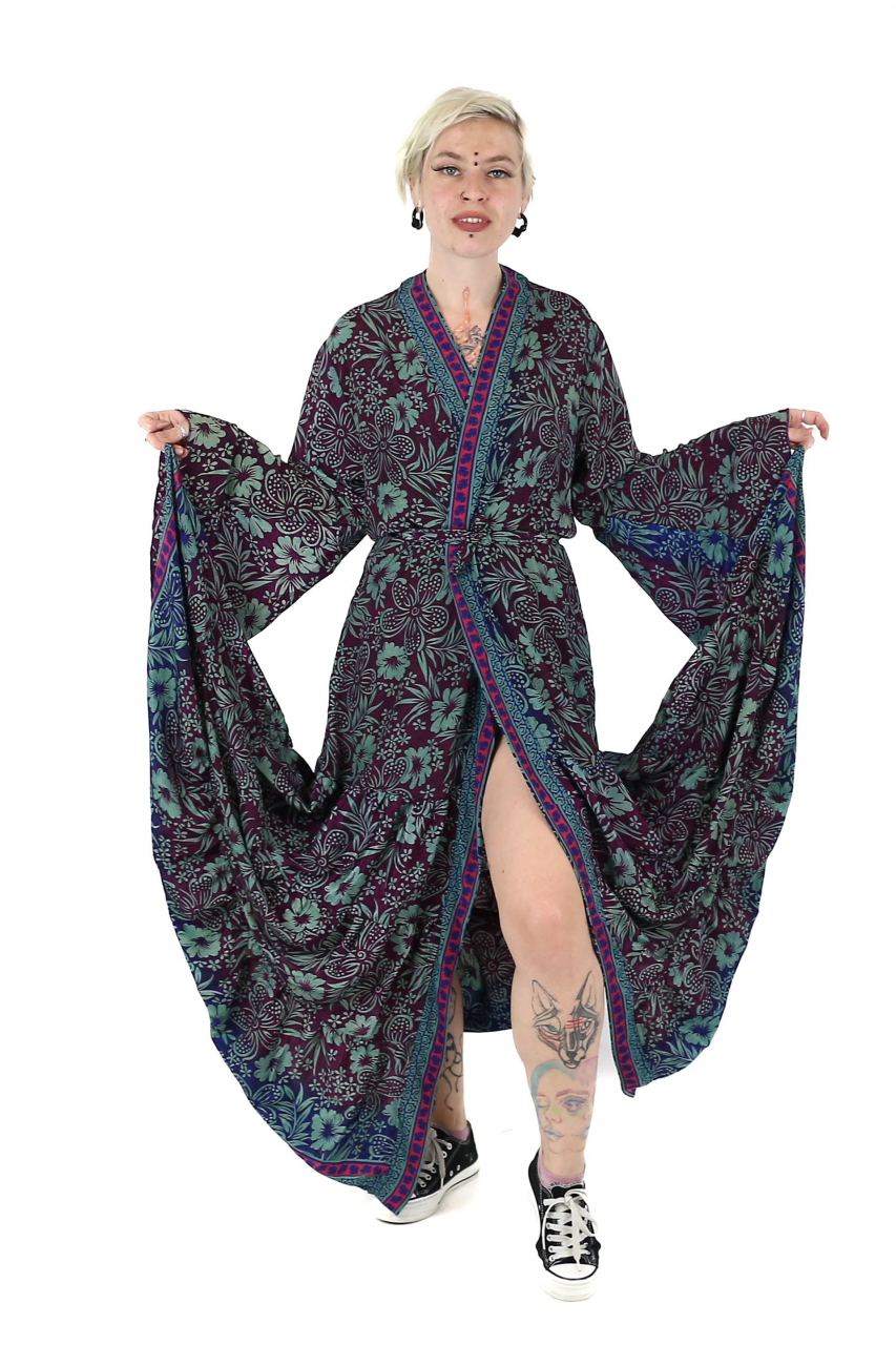 Rochie lunga tip Kimono cu maneci 3/4 - Model 1 [3]