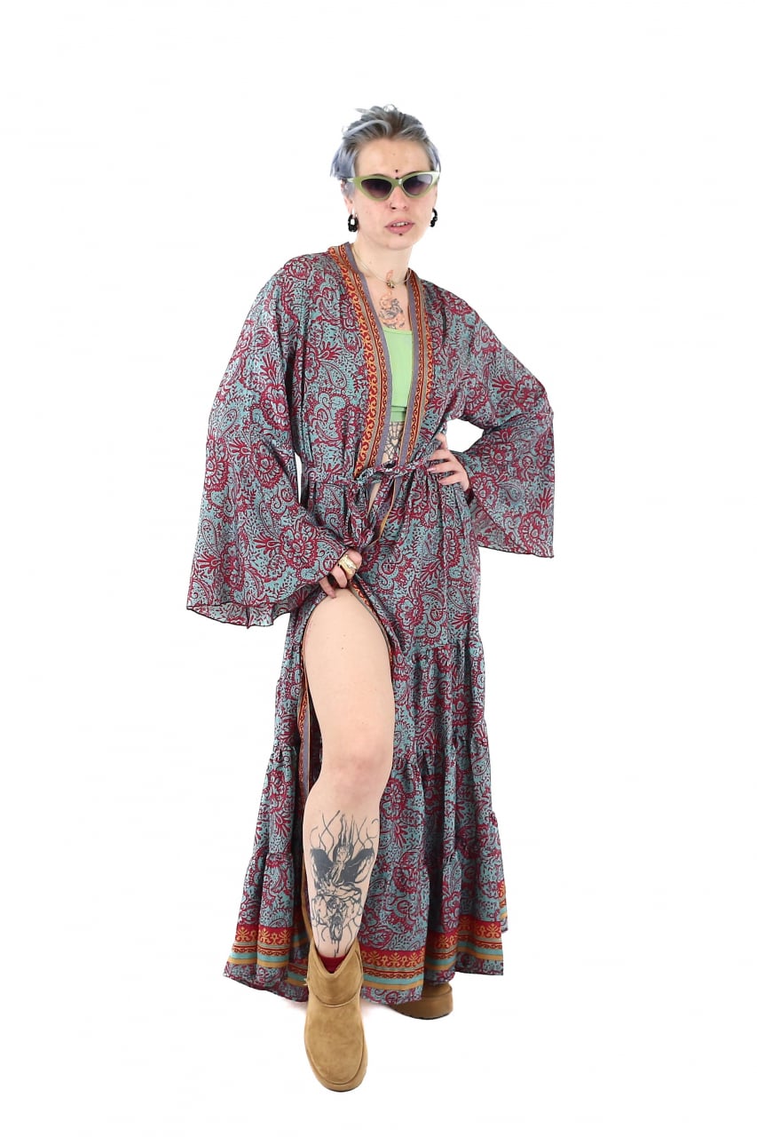 Rochie lunga tip Kimono cu maneci 3/4 - Model 1 [5]