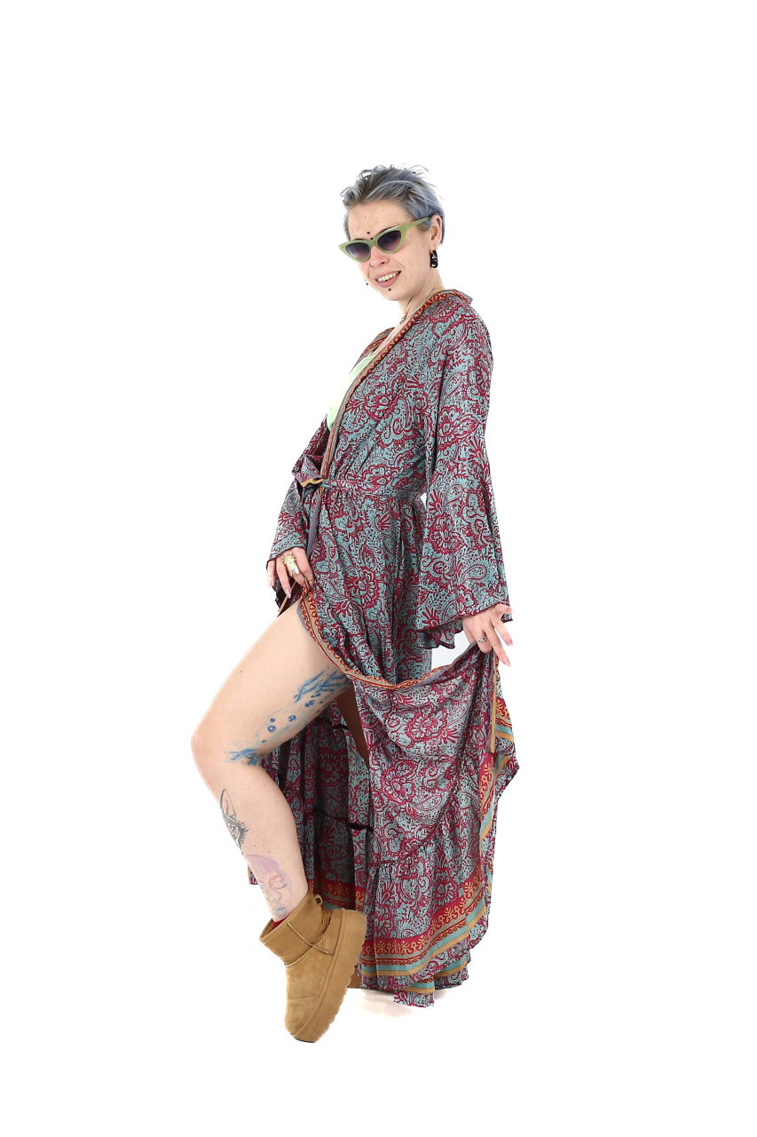 Rochie lunga tip Kimono cu maneci 3/4 - Model 1 [4]
