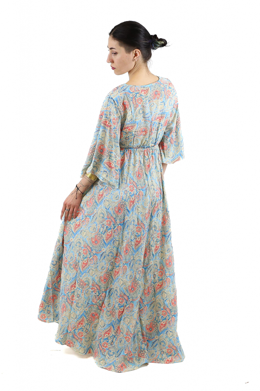Rochie maxi boho cu imprimeu si maneci trei sfert - Model 1 [3]