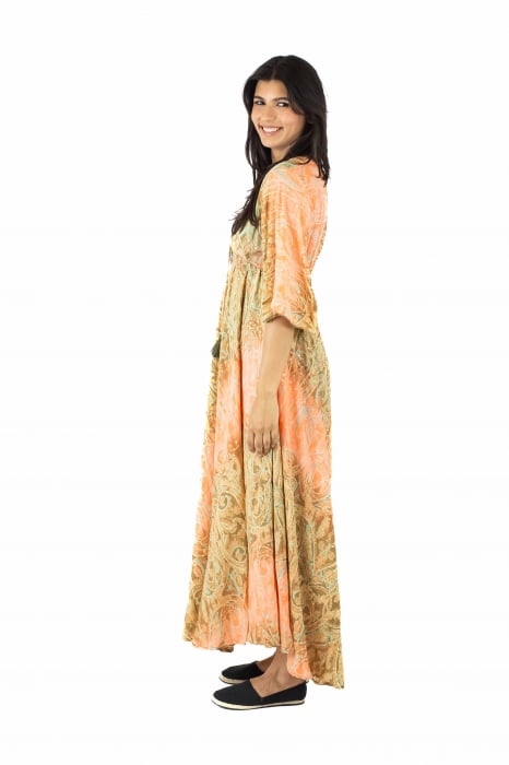 Rochie maxi boho cu imprimeu si maneci trei sfert - Model 1 [2]