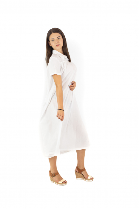 Rochie midi cu doua buzunare laterale - Negru [4]