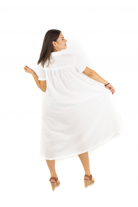Rochie midi cu doua buzunare laterale - Negru [3]