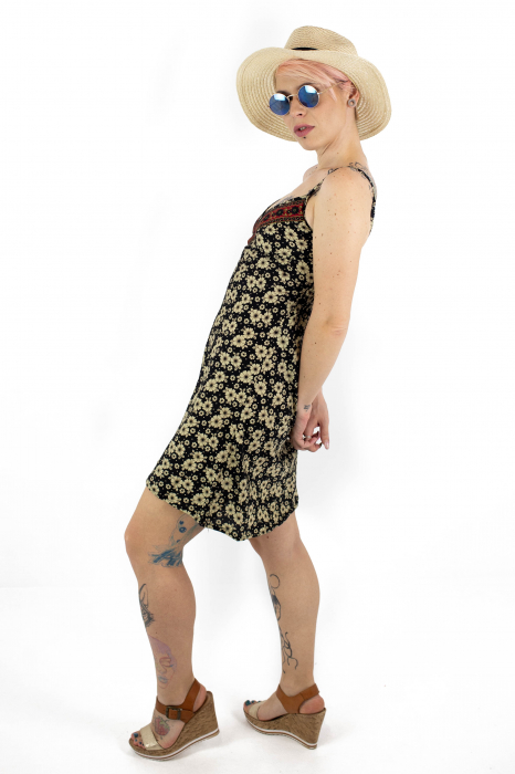 Rochie scurta cu bretele si print floral - M-37 [5]
