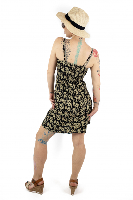 Rochie scurta cu bretele si print floral - M-37 [4]