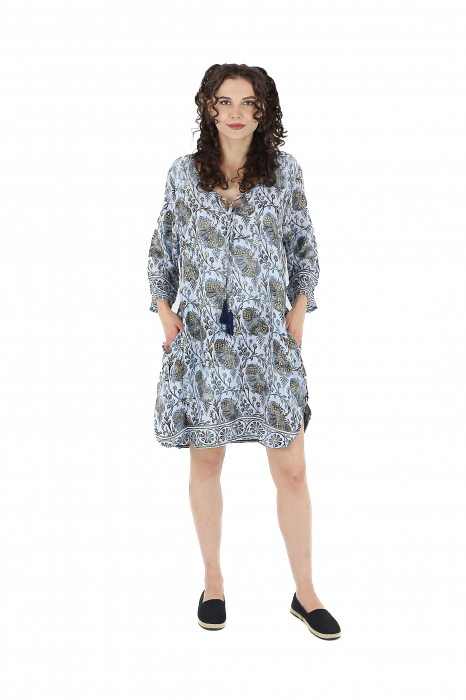 Rochie scurta cu croi lejer si imprimeu oriental - Model 1 [3]