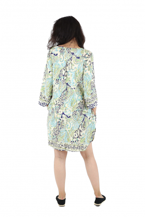 Rochie scurta cu croi lejer si imprimeu oriental - Model 9 [5]
