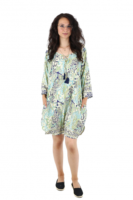 Rochie scurta cu croi lejer si imprimeu oriental - Model 9 [2]