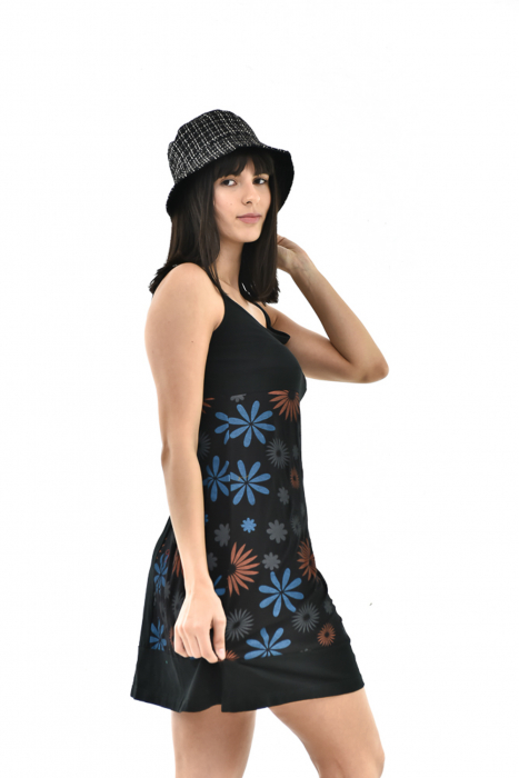 Rochie scurta din bumbac cu print cu bretele - Model surpriza [10]