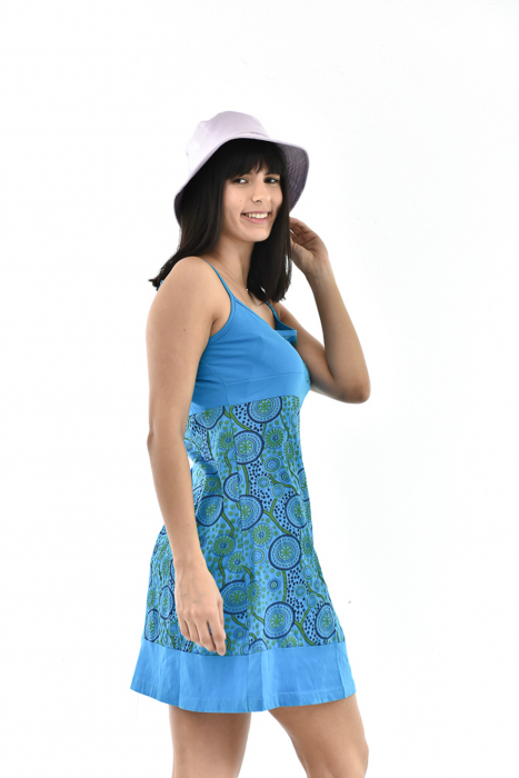 Rochie scurta din bumbac cu print cu bretele - Model surpriza [14]