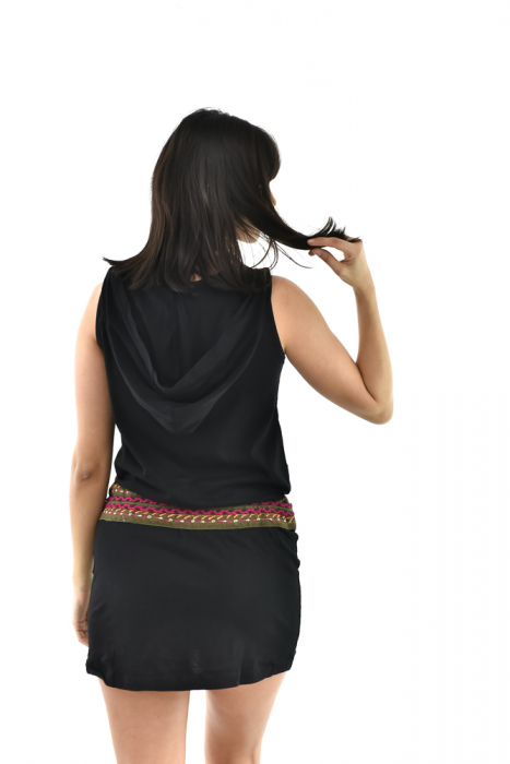 Rochie scurta din bumbac cu print fara maneci - Model surpriza [25]