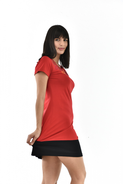 Rochie scurta din bumbac cu print fara maneci - Model surpriza [22]