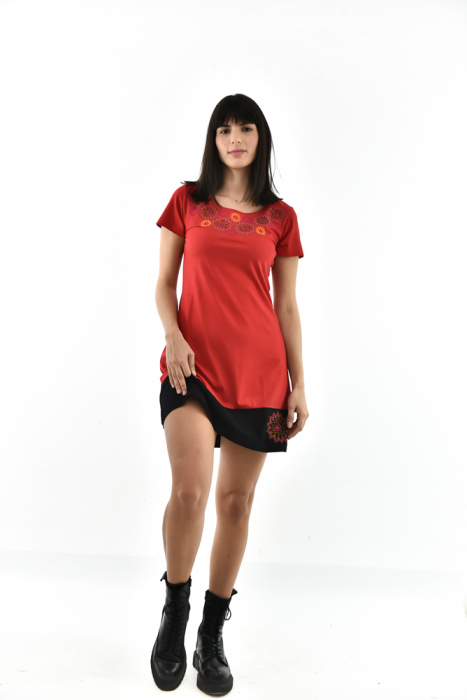 Rochie scurta din bumbac cu print fara maneci - Model surpriza [20]