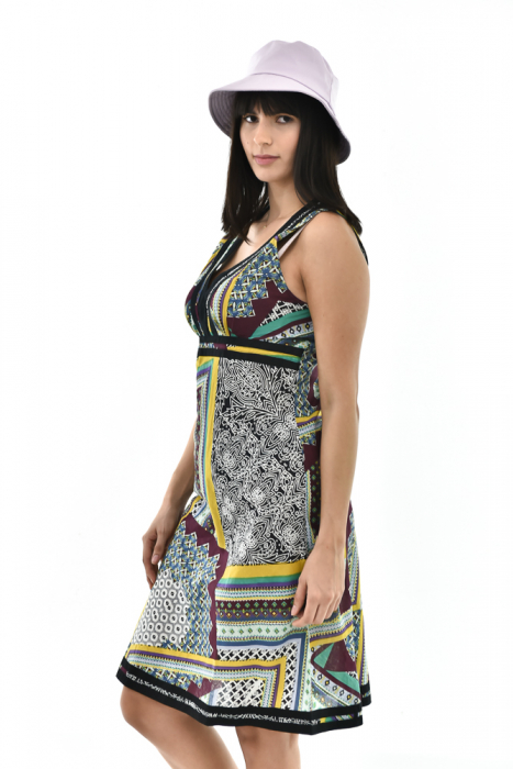 Rochie scurta din bumbac cu print fara maneci - Model surpriza [18]