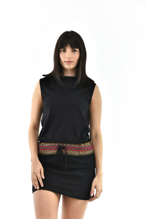 Rochie scurta din bumbac cu print fara maneci - Model surpriza [7]