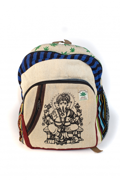 Rucsac din canepa si bumbac - Ganesha [3]