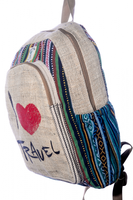 Rucsac din canepa si bumbac - I Love Travel 2 [2]
