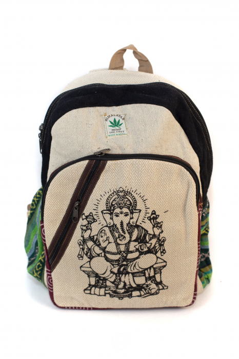 Rucsac din canepa si bumbac - Ganesha [2]
