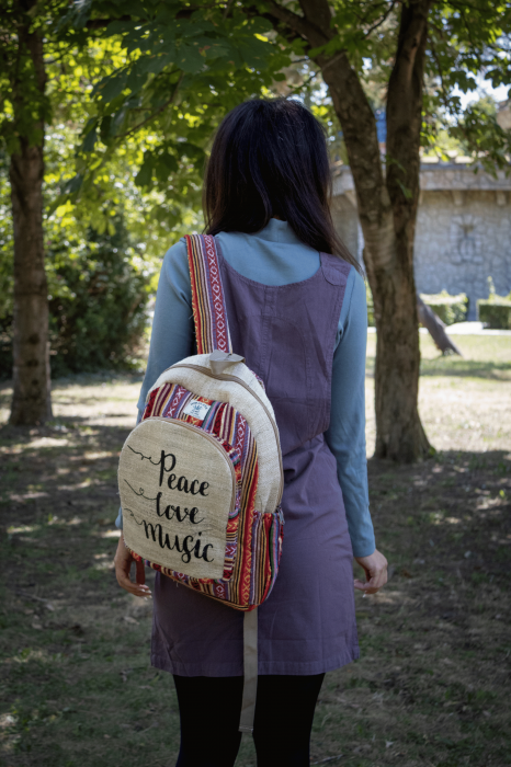 Rucsac din canepa si bumbac - Peace, Love, Music 3 [3]