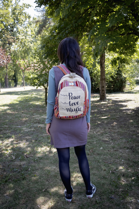 Rucsac din canepa si bumbac - Peace, Love, Music 3 [2]