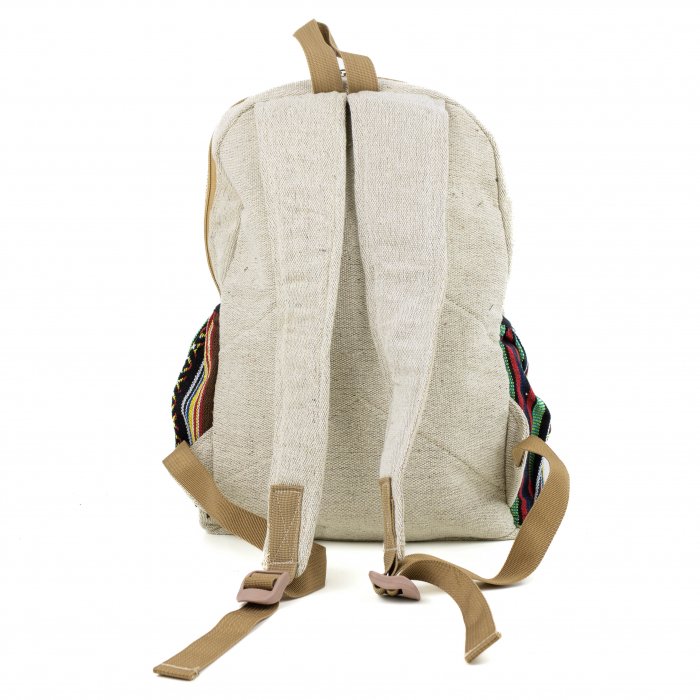 Rucsac mare din canepa si bumbac cu print artistic - Angry Mushroom [3]