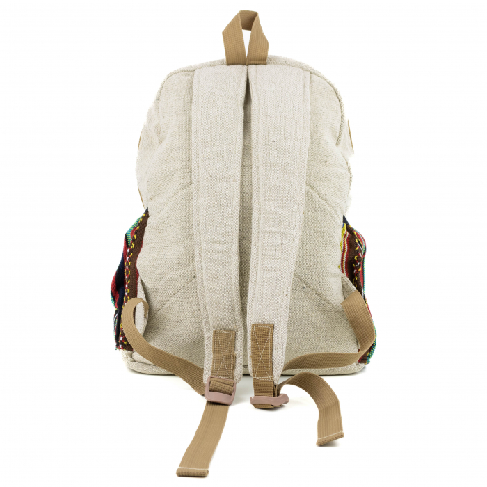Rucsac mare din canepa si bumbac cu print artistic - Elefant Magestic [2]