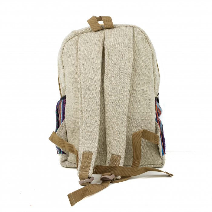 Rucsac mare din canepa si bumbac cu print artistic - Armonie si protectie [4]